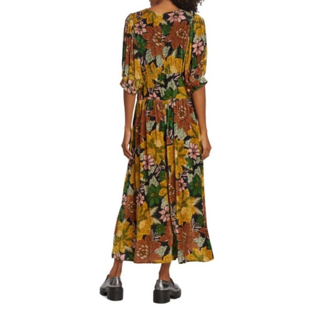 NWT $354 FARM RIO GARDEN VELVET MIDI DRESS US SIZE MEDIUM SOLD OUT EVERYWHERE! - Picture 4 of 11